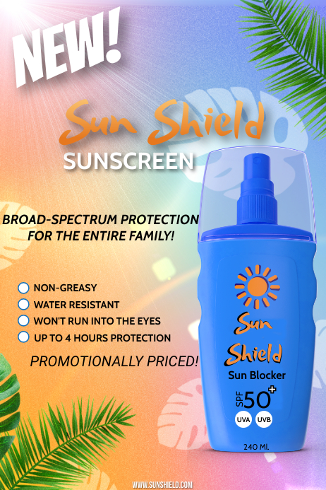 SUNSCREEN Template | PosterMyWall