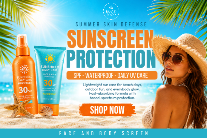Sunscreen Promotion Fun Sunscreen Promotion Posters Template | PosterMyWall