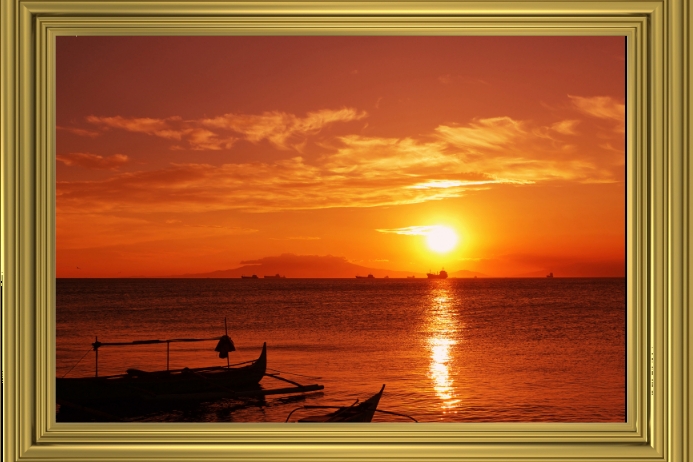 Sunset artwork on frame design Template | PosterMyWall