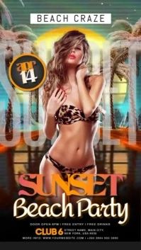 Sunset Beach Party Instagram Story template