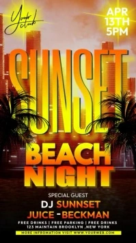 Sunset Beach Party Instagram Story template