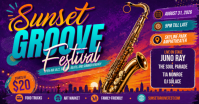 Sunset Groove Festival Gedeelde afbeelding op Facebook template
