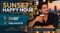 黑色 Happy Hour Event Miniature YouTube Template