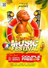 Sunset Music Festival Event Flyer A4 template