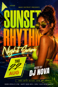 Sunset Rythm Póster template
