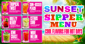 Sunset Sipper Menu Gambar Bersama Facebook template
