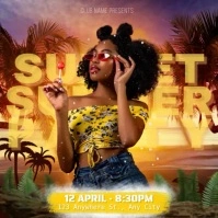 Sunset Summer Party DJ Music Сообщение Instagram template