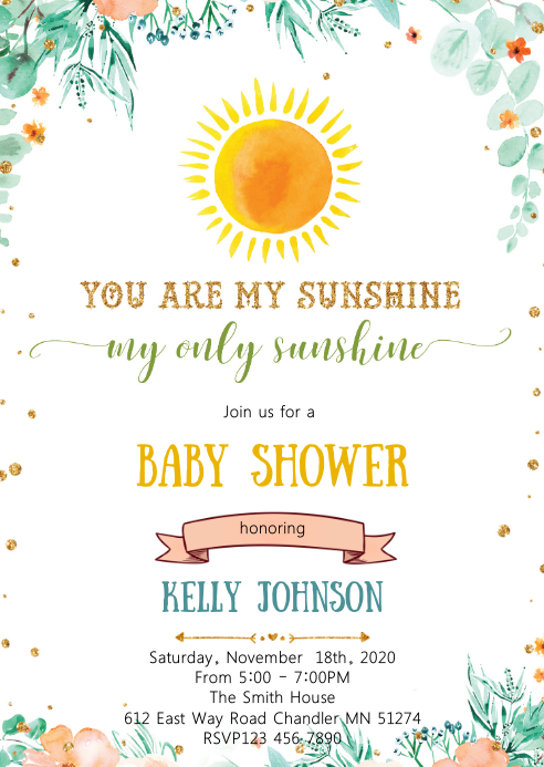 Sunshine Birthday Birthday Invitation Template Free