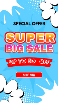Super big sale poster Instagram Story template
