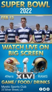 Super Bowl, Watch Live Digital Display (9:16) template