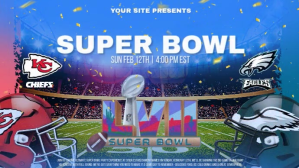 Blue Super Bowl Party Digitalt display Template