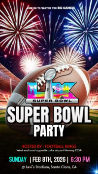 Super bowl 60 watch party celebration invite 2026 design template