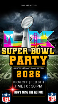 Super bowl 60 watch party Instagram Story template