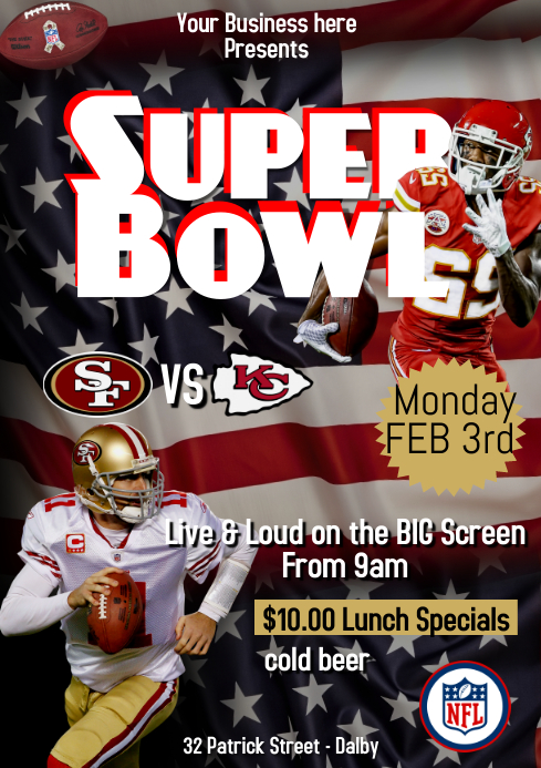 Super Bowl Template PosterMyWall