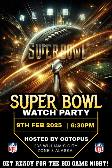 Super bowl Template PosterMyWall