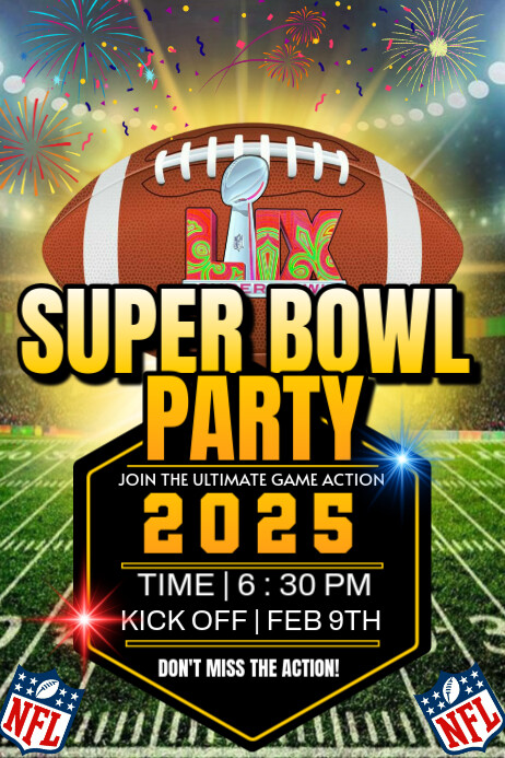2025 Super bowl party Iphosta template