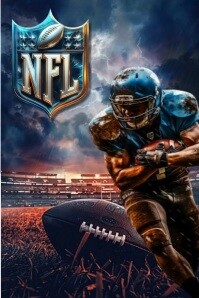 Black NFL Football Poster Template