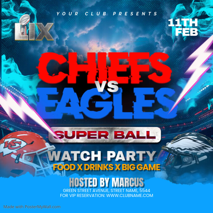 Super bowl flyer Template PosterMyWall