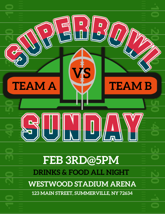 Super Bowl Flyer Template PosterMyWall