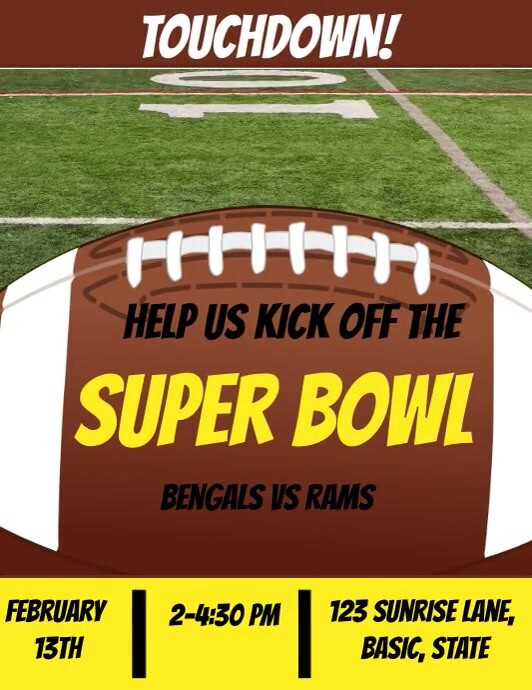 Super bowl invite Template PosterMyWall
