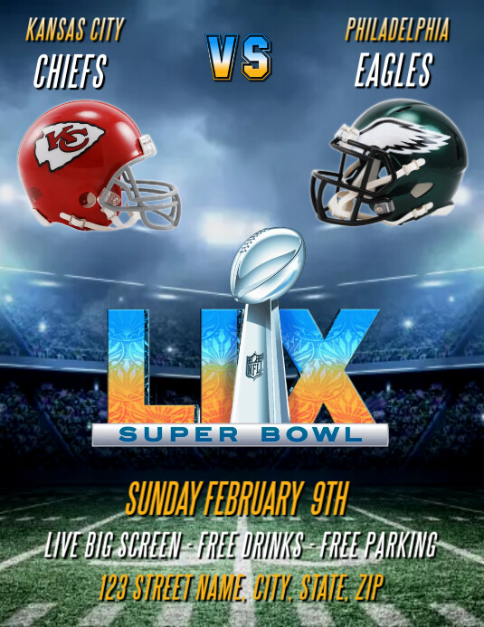 SUPER BOWL LV 2021 PARTY FLYER TEMPLATE PosterMyWall SUPER BOWL LV 2021 PARTY FLYER TEMPLATE PosterMyWall