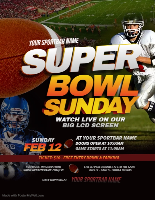 Super Bowl LVI Flyer Template PosterMyWall