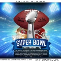 super bowl lviii flyer, super bowl party flye Post Instagram template