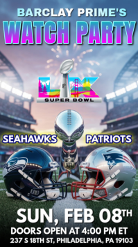 SUPER BOWL LX WATCH PARTY : SEAHAWKS VS PATRIOTS WATCH PARTY Instagram Story template