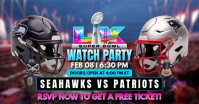 Super Bowl LX Watch Party Template Facebook Shared Image
