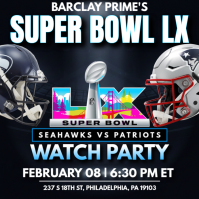 Super Bowl LX Watch Party Template Instagram Post