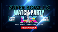 Super Bowl LX Watch Party Template Digital Display (16:9)