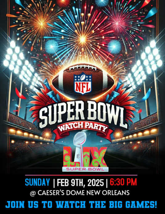 Super bowl party Template PosterMyWall