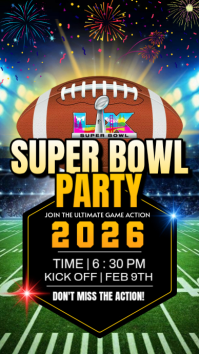 Super bowl party Instagram Story template