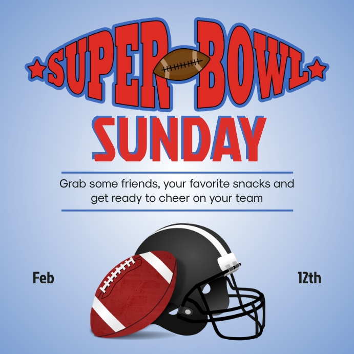 Super Bowl Sunday Instagram-opslag template