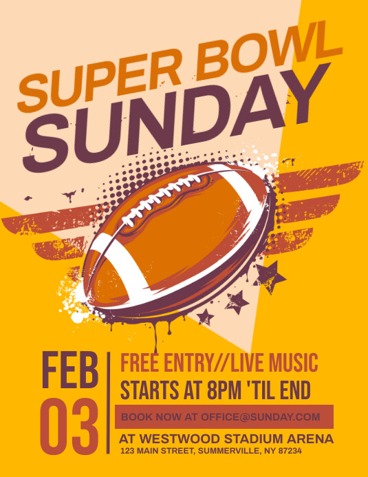 Super Bowl Sunday Flyer PosterMyWall