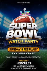 Super bowl watch party celebration template Poster