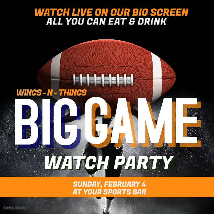 Super Bowl Watch Party Template Postermywall