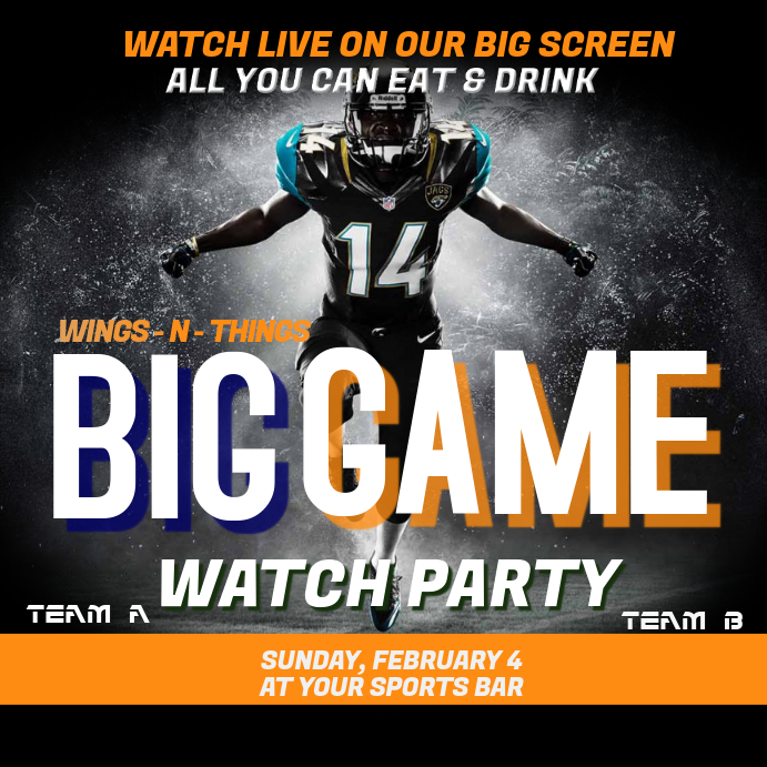 Super Bowl Watch Party Template Postermywall