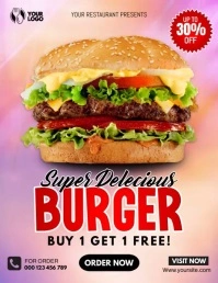 Super delecious burger Volante (Carta US) template