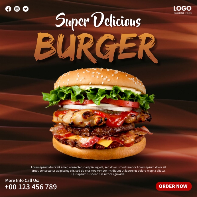 Super Delicious Burger Ads Template PosterMyWall