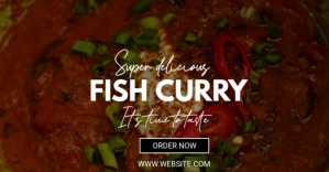 Brown Super delicious fish curry Facebook Shared Image Template