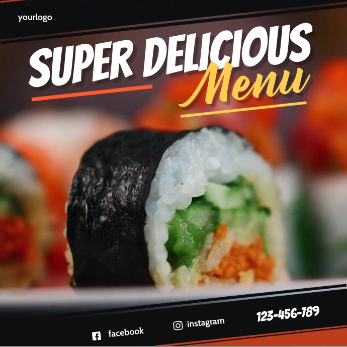 Super Delicious Menu Instagram Banner Instagram-bericht template