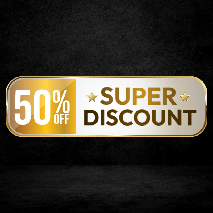 Discount Gold Super Discount Gold Label Template | PosterMyWall