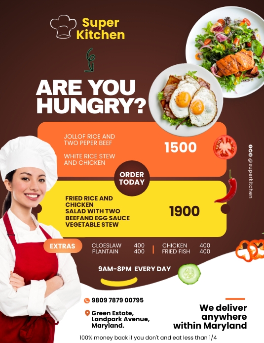 Super Kitchen Flyer (US Letter) template