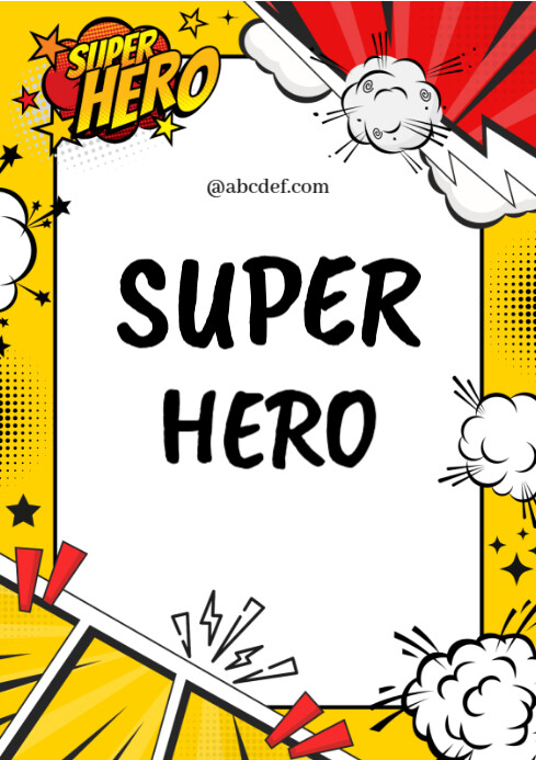 SUPER MAN A4 template