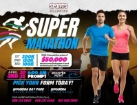 SUPER MARATHON POSTER Pamflet (Letter AS) template