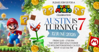 Super Mario Birthday Celebration Facebook Shared Image Video template