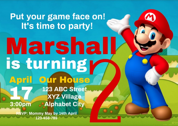Modele Invitation D Anniversaire Super Mario Postermywall Modele Invitation D Anniversaire Super Mario Postermywall