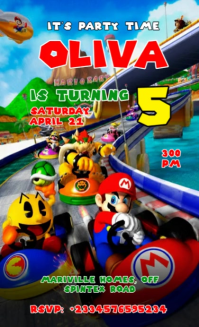 Super Mario Birthday Invitation US Legal template