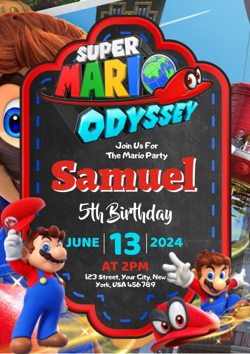 Super Mario Birthday Invitation Template | PosterMyWall